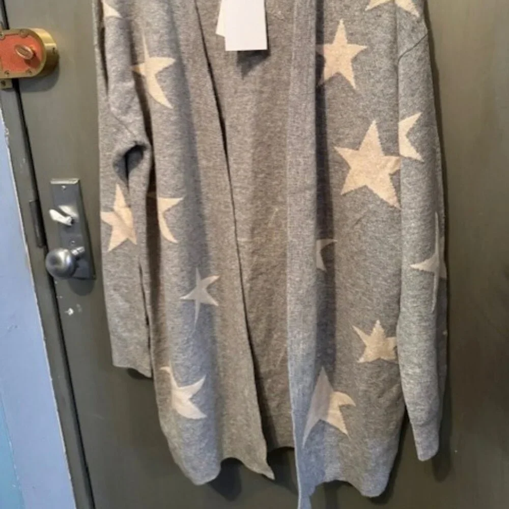 Magaschino 100% cashmere open front Star cardigan Sweater - Picture 12 of 16